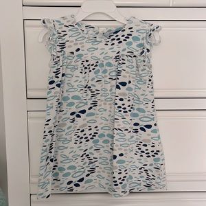 Oliver & Rain pre-owned shirt/dress, blue fish pattern, size 24M, signs of wear